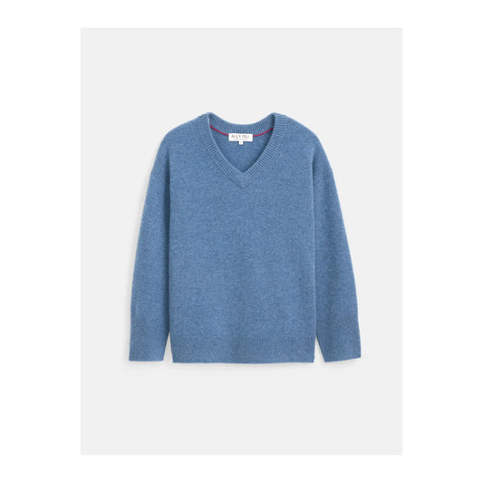 Rowan Cashmere V-Neck Sweater - Baltic - DUNE + SALT