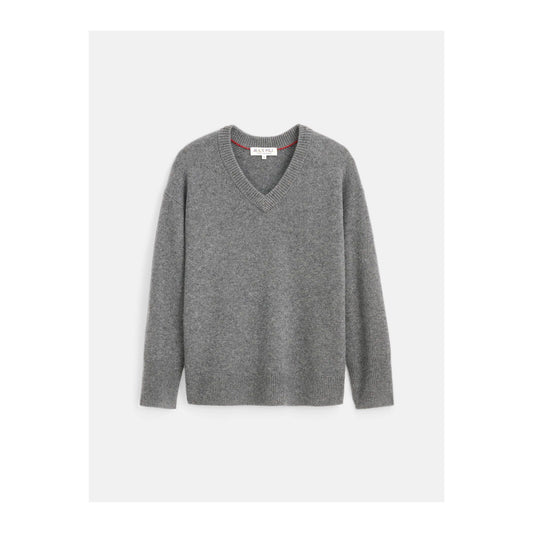 Rowan Cashmere V-Neck Sweater - Sterling Grey - DUNE + SALT