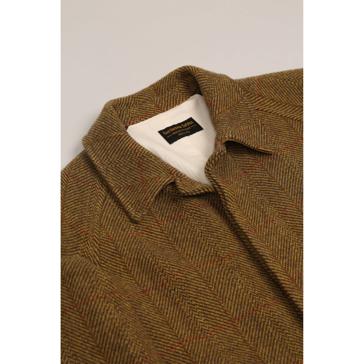 East Harbour Surplus Yardley Shetland Wool Coat - Ocre Dark Olive Green