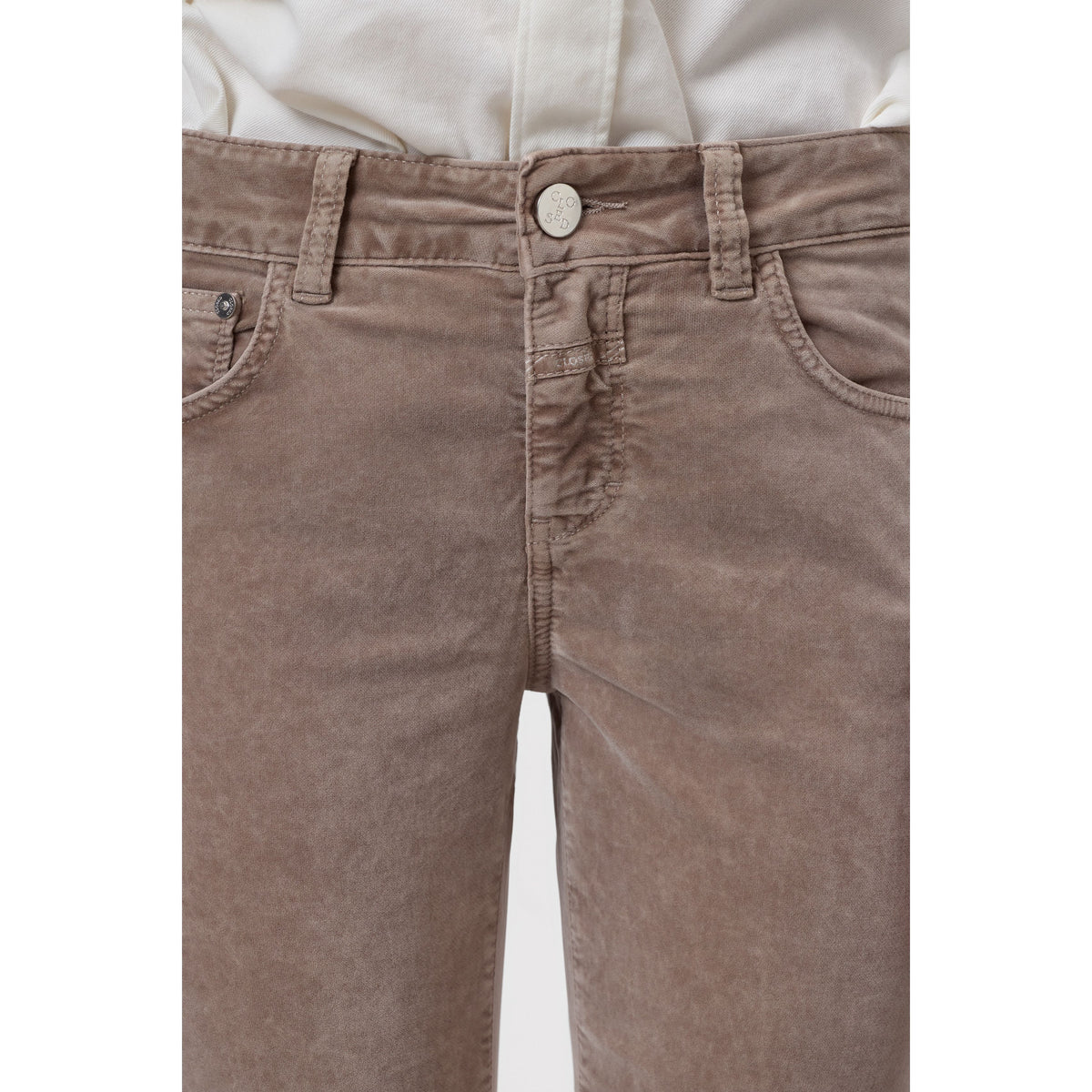 Closed Women's Baker Velvet Pant - Hazel Beige Dim Gray
