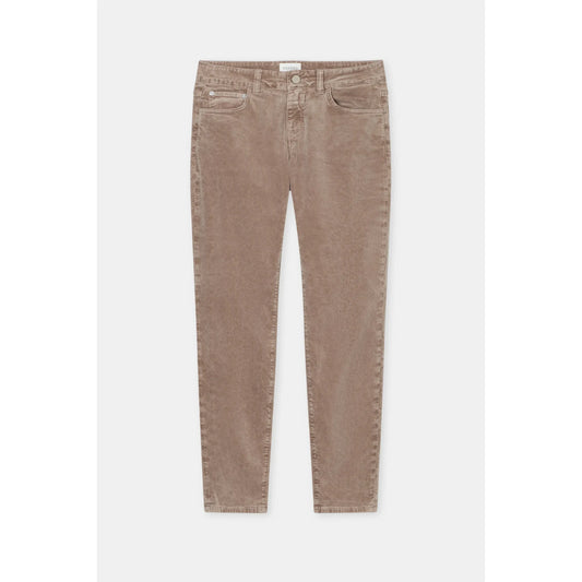 Women's Baker Velvet Pant in Hazel Beige by Closed, featuring soft velvet fabric and a relaxed fit.
