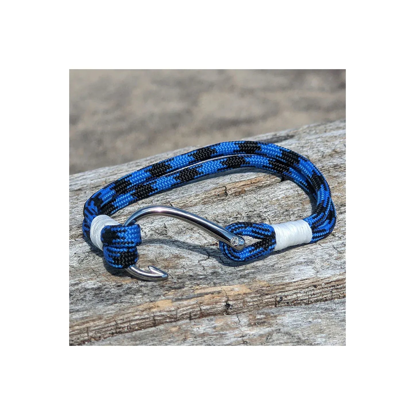 Black/Blue Nautical Fish Hook Bracelet - DUNE + SALT