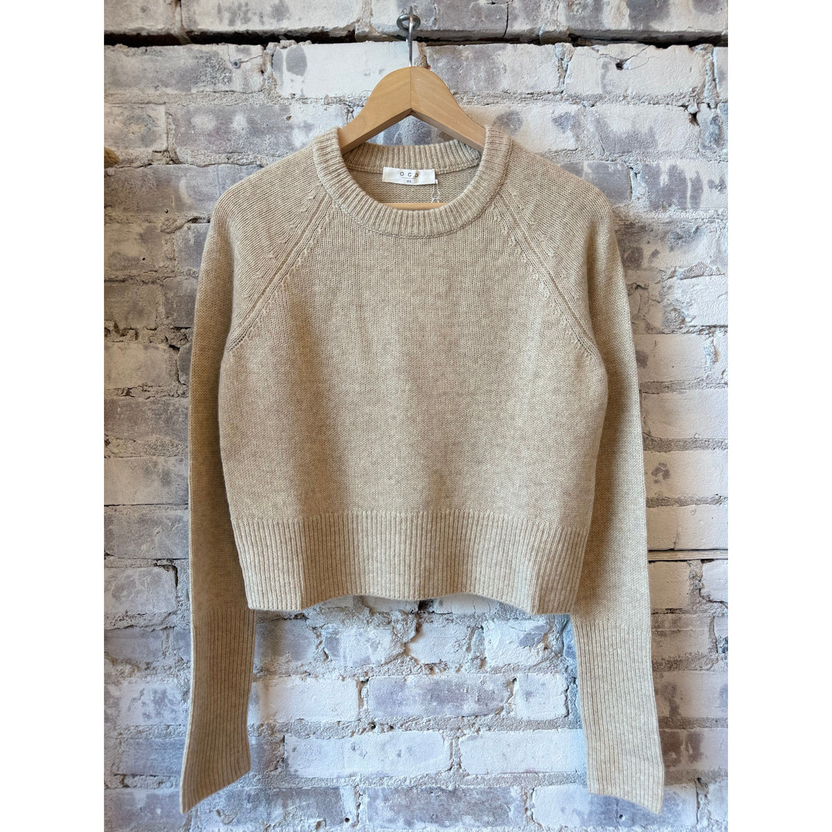 One Grey Day Blakely Cashmere Pullover - Oatmeal Dark Gray