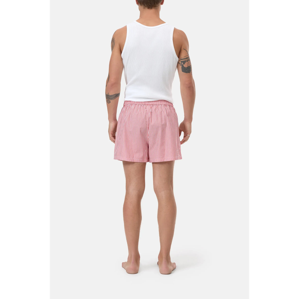 Men's Closed Laser Red boxershorts with comfortable fit, shown in a detailed front view image.