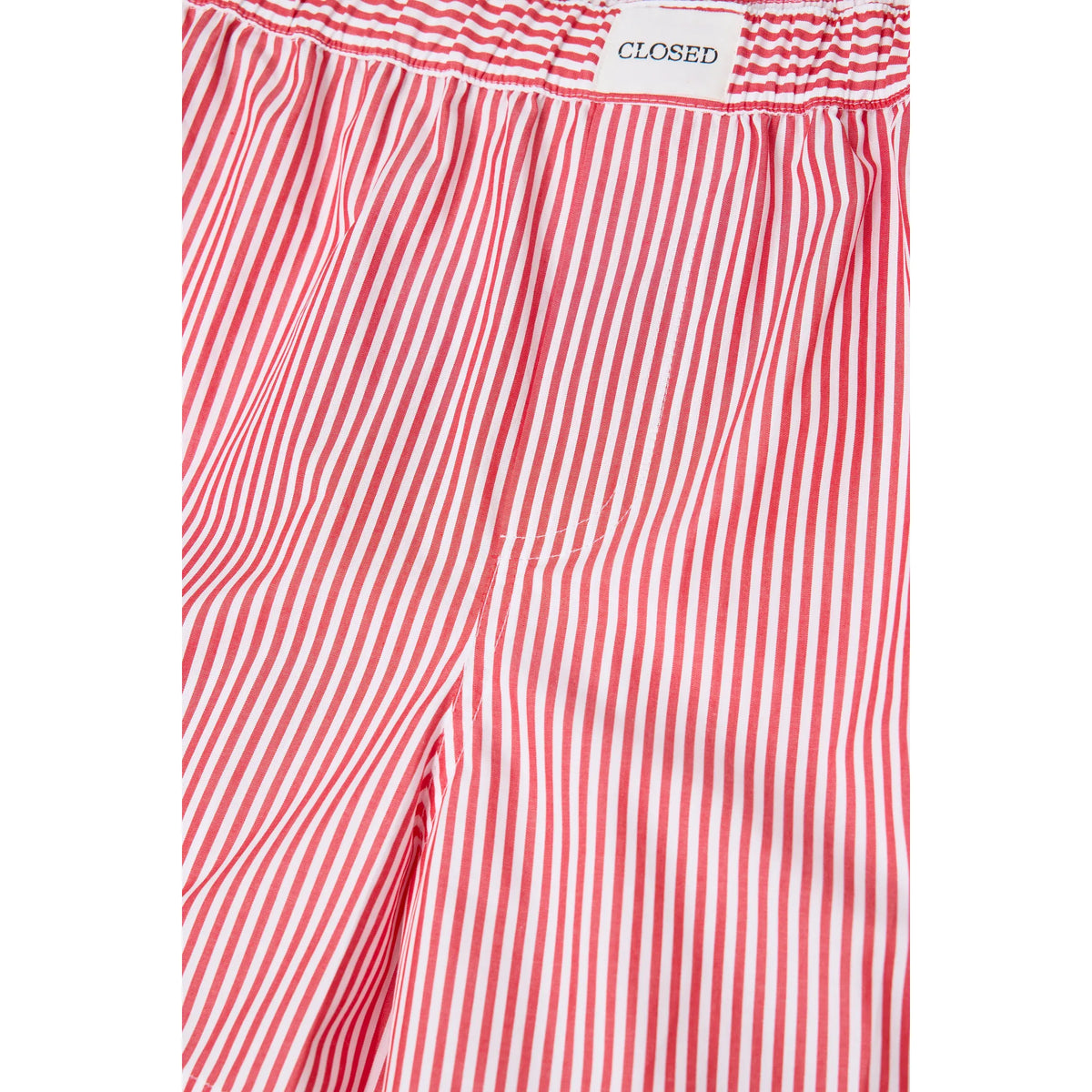 Men's laser red boxershorts by Closed Men's, shown in a close-up image highlighting the fabric and fit of the underwear.