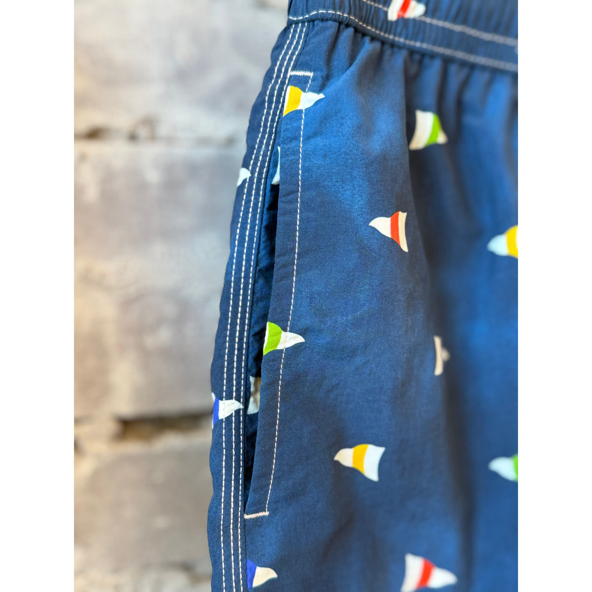 Hartford Men's "Burgee" Nylon Woven Swimshort - Indigo Steel Blue