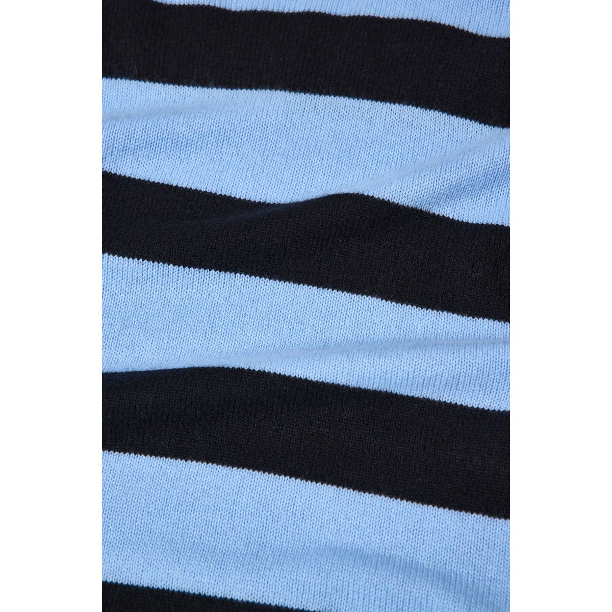 Men's cashmere striped jumper in sky blue and black by Closed Men's, featuring a cozy knit with stylish horizontal stripes.