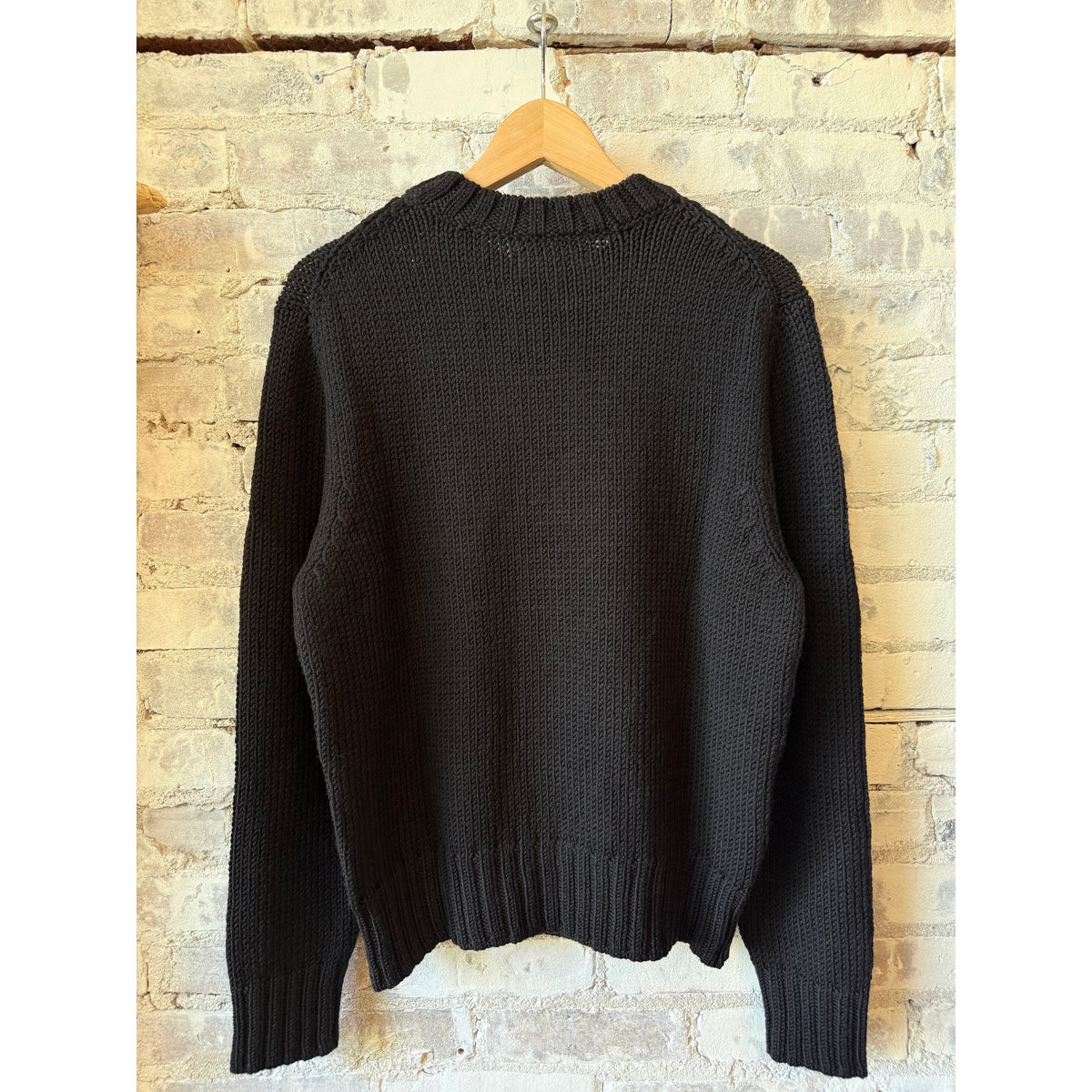 Merz B. Schwanen Chunky Merino Wool Sweater - Deep Black Dark Slate Gray