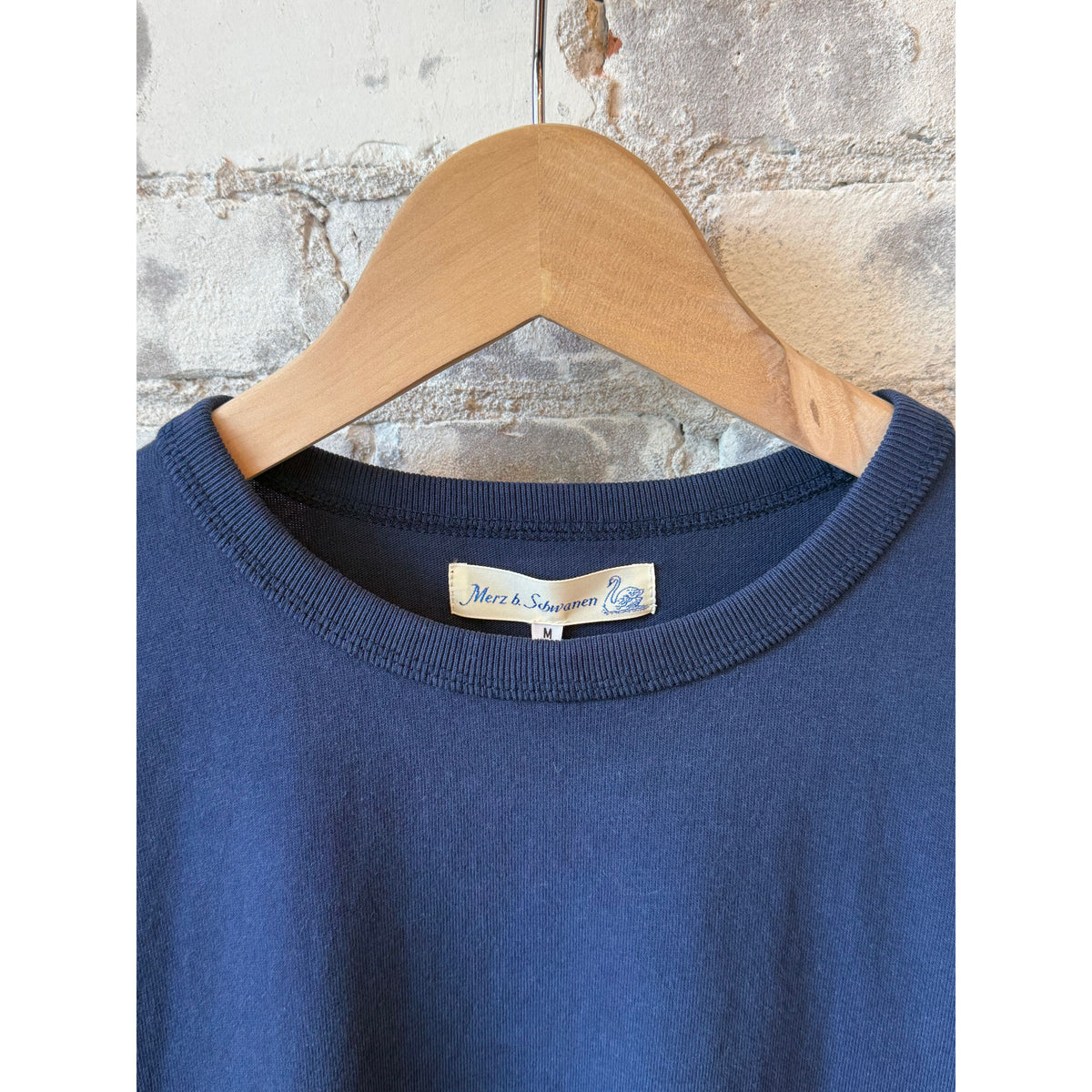 Merz B. Schwanen Classic Cotton Jersey T-Shirt - Washed Ink Dark Slate Blue