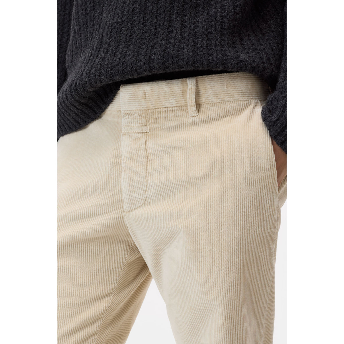 Closed Men's Clifton True Corduroy Pants - Almond Cream Gray