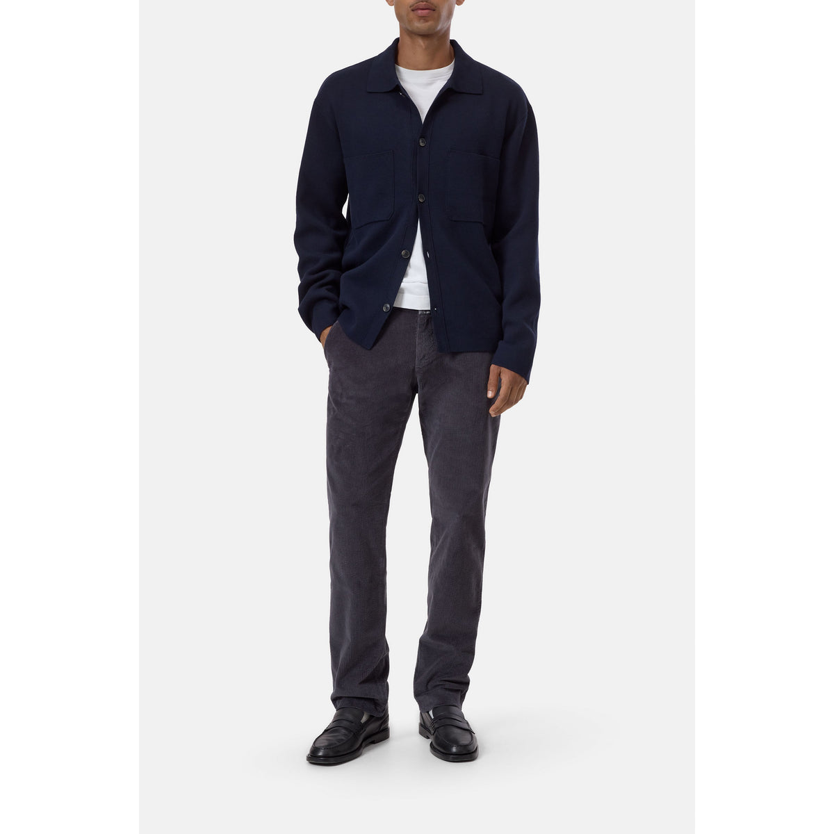 Closed Men's Clifton True Corduroy Pants - Shadow Blue White Smoke