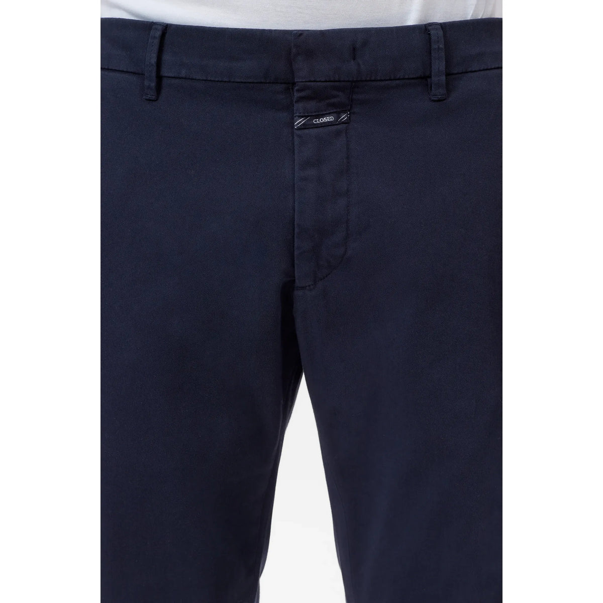 Men's Clifton True Slim Pant in Dark Night by Closed Men's, featuring a sleek slim-fit design and dark navy color.