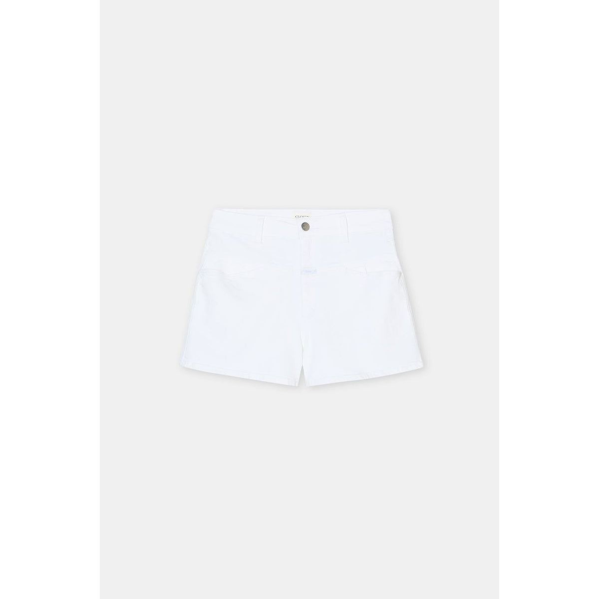 Women's white denim shorts by Closed Women's, featuring a classic fit and casual style, shown on a model.