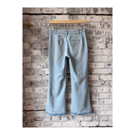 Light blue women's Wharton Slim Jeans by Closed Women's, showing the fitted denim style and classic five-pocket design.
