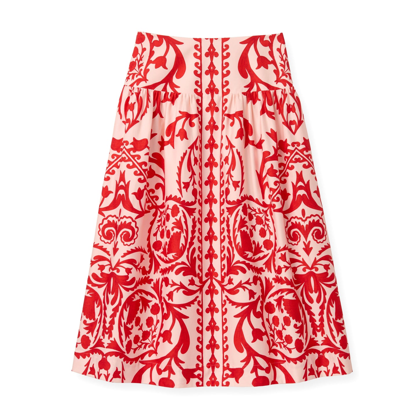Cartolina Georgia Skirt in Faraway Print - Poppy White Smoke