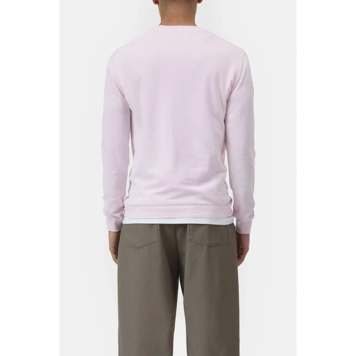 Men's cotton jumper in Quartz Pink by Closed Men's, featuring a soft knit fabric and a relaxed fit.