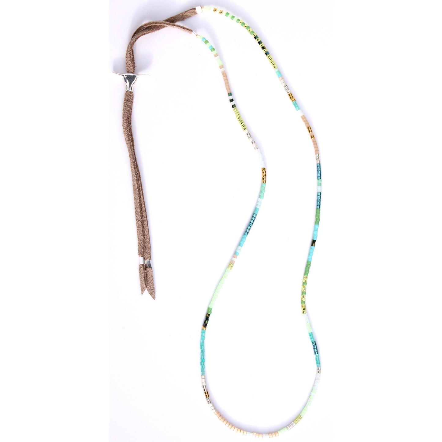 JRN1 Aqua Glass Beaded Adjustable Necklace - DUNE + SALT