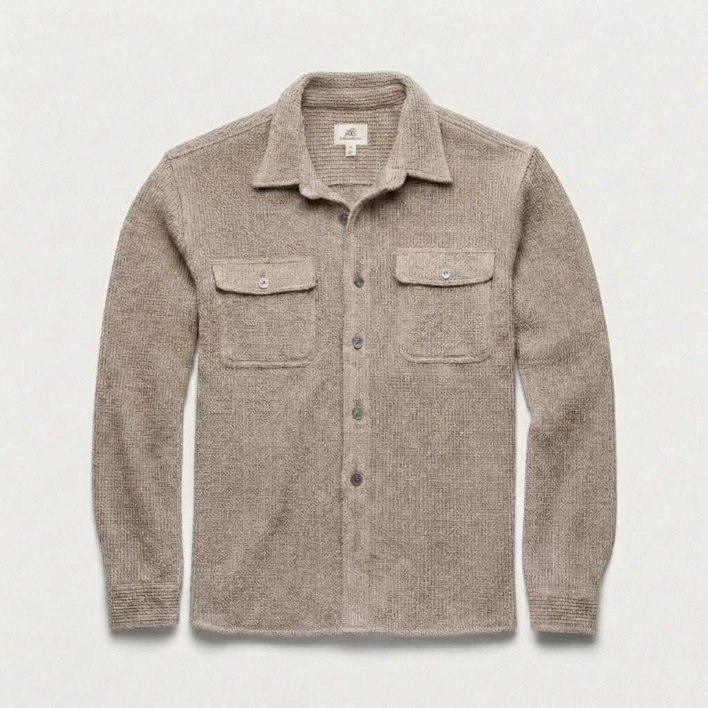 Dylan Waffle Fleece Shirt Jacket - Camel Heather