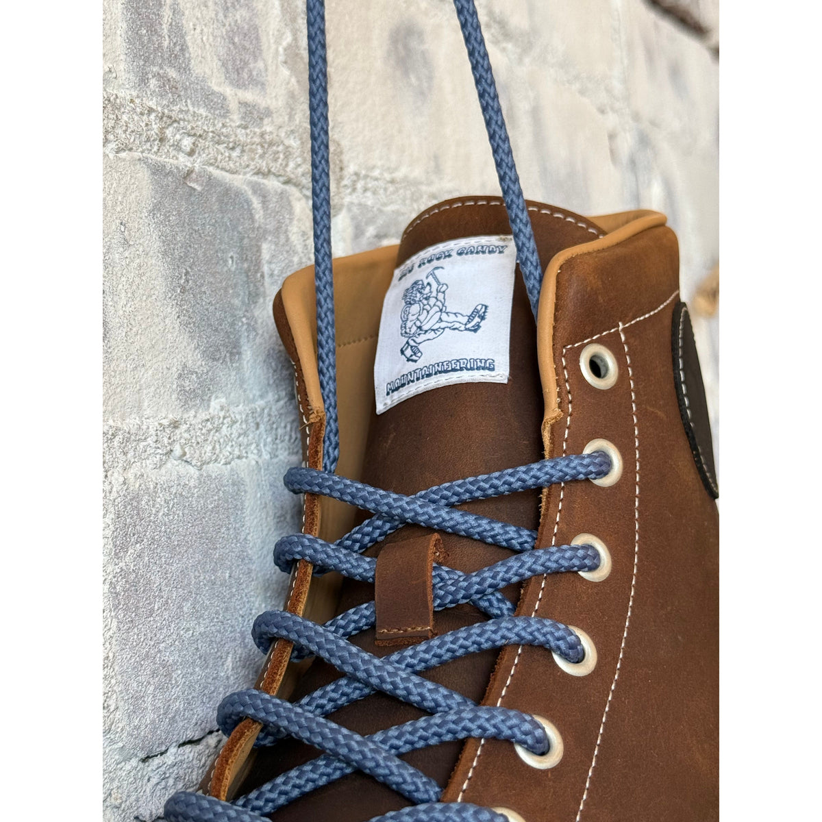 Men's El Cap Leather Boot in Nutmeg by Big Rock Candy Mountaineering, showing the rugged leather upper and sturdy sole.
