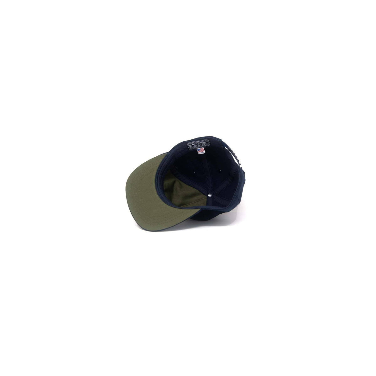 Men's Atlantic Snapback Hat in navy from The Ampal Creative, featuring a structured design and adjustable snapback closure.