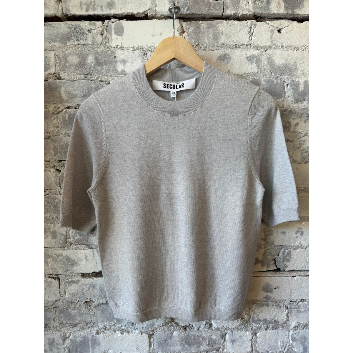Secular Fitted Crew Sweater - Heather Grey Dark Gray