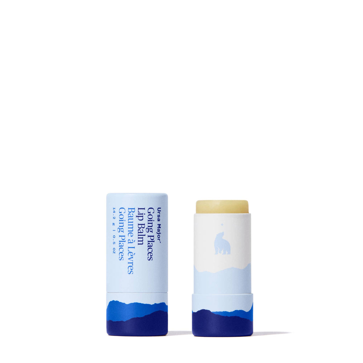 Ursa Major Going Places Lip Balm accessory, featuring a sleek container with natural ingredients and minimalist design.