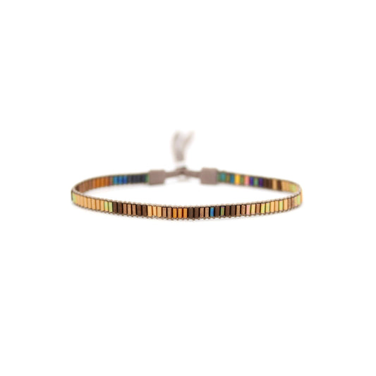 Women's gold ombré mini bracelet by Julie Rofman featuring delicate layered chain design and subtle ombré color transition.