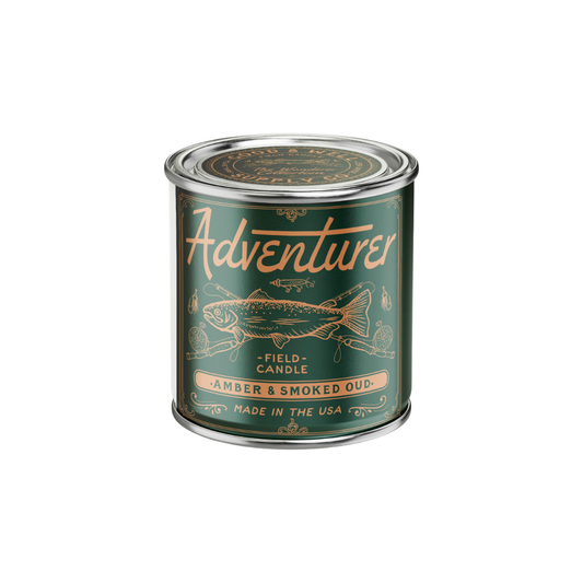 Adventurer Field Candle by Good & Well Supply Co. with a rustic design, perfect for cozy home decor and ambient lighting.