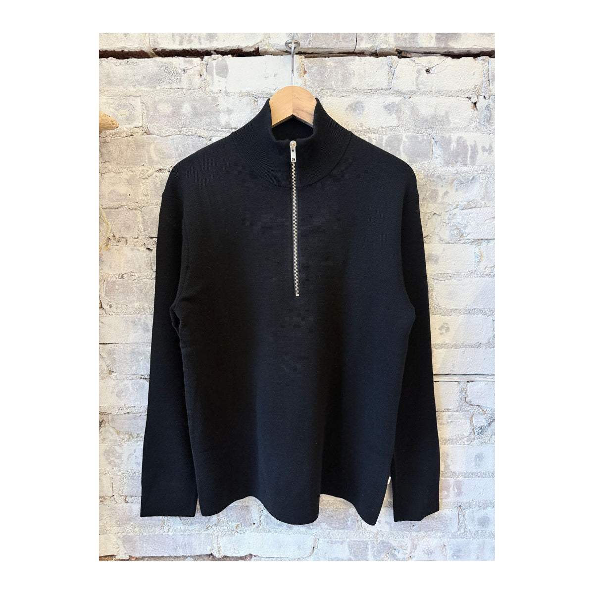 Men's Harald wool blend sweater by NN07 in black, featuring a cozy knit texture and a classic crewneck design.