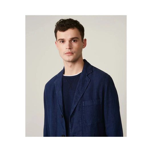 Jobby Linen Jacket - Deep Blue - DUNE + SALT