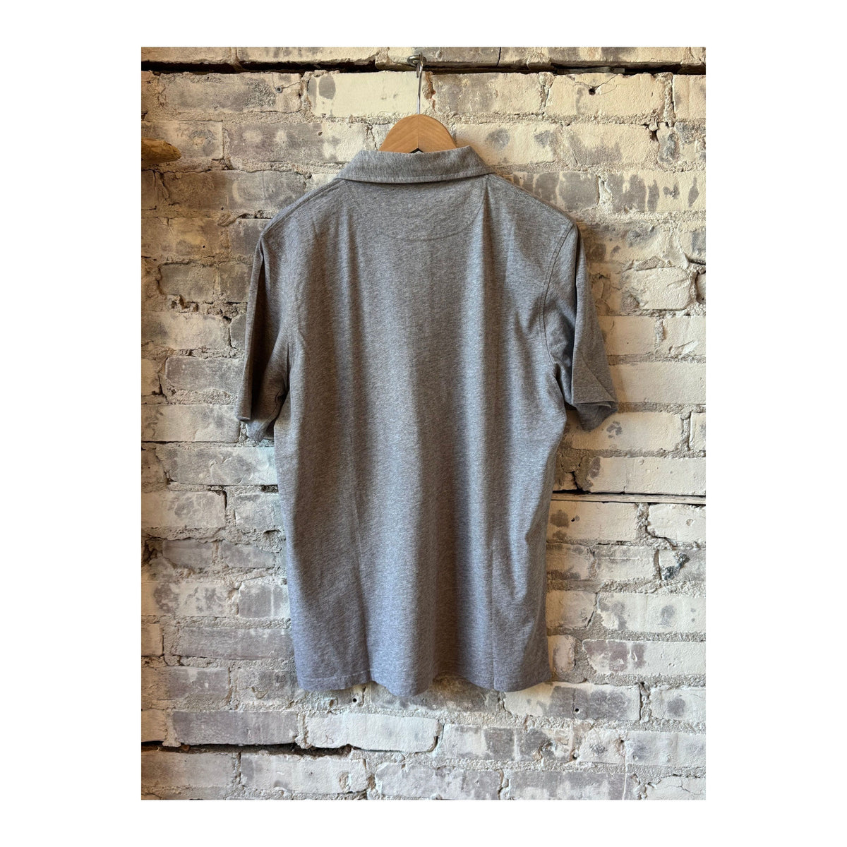 Men's Hartford Heather Grey SS Cotton Jersey Polo shirt, showing the soft fabric and classic collar design.