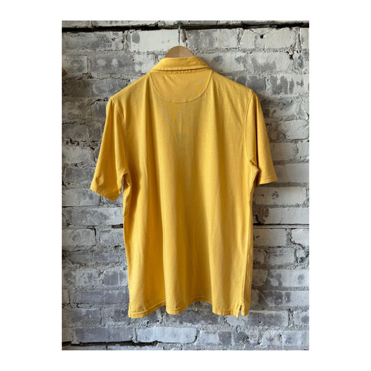 Men's Hartford SS Cotton Jersey Polo in sunshine yellow, featuring a classic polo collar and short sleeves.