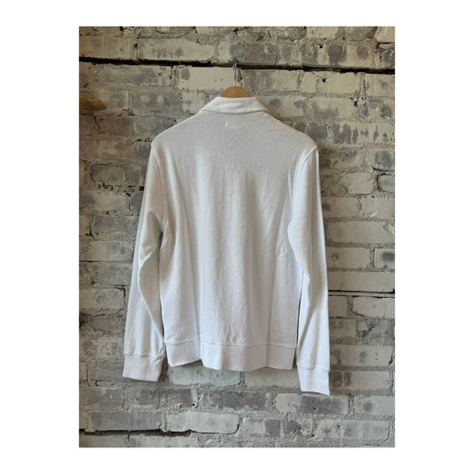 Men's white Terry Zip Sweatshirt by Hartford Men's, featuring a comfortable zip-up design and soft terry fabric.