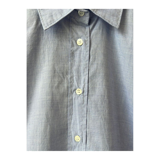 Women's Hartford Coraz End-on-End Cotton Voile Shirt in blue, showcasing a lightweight, breathable fabric and classic design.