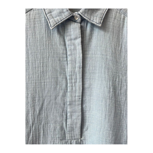 Women's Rooster Cotton Gauze Dress by Hartford in indigo light bleach, featuring a relaxed fit and casual boho style.