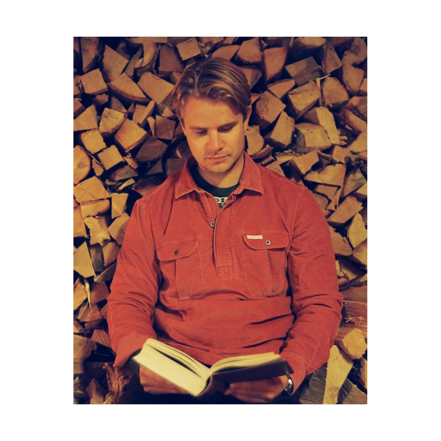 Men's Ranger Velvet Half-Zip Shirt - Faded Navy - DUNE + SALT