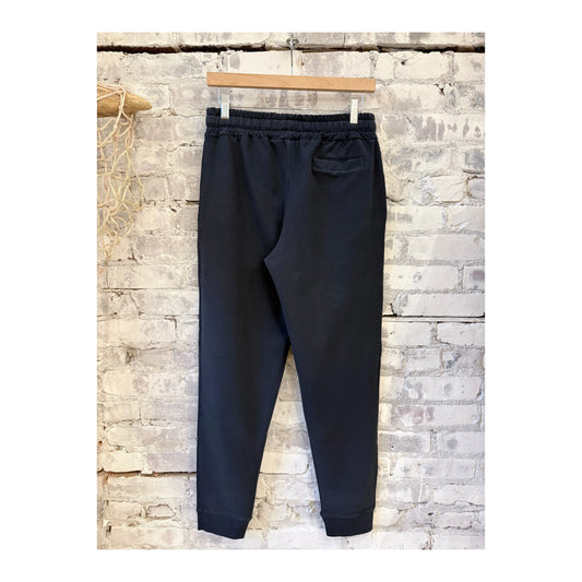 Men's navy IF Jogger pants by 04651/, featuring comfortable tapered fit and elastic waistband.