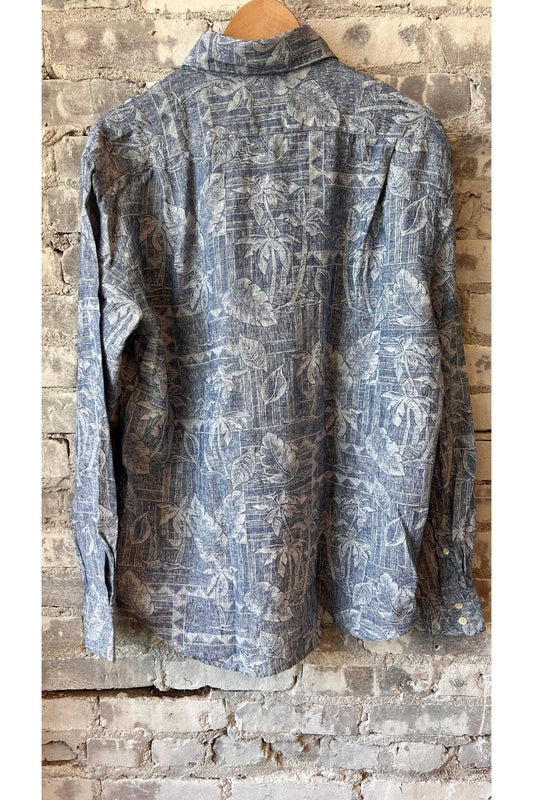 Paul Woven Shirt - Blue/White Palm Multi - DUNE + SALT