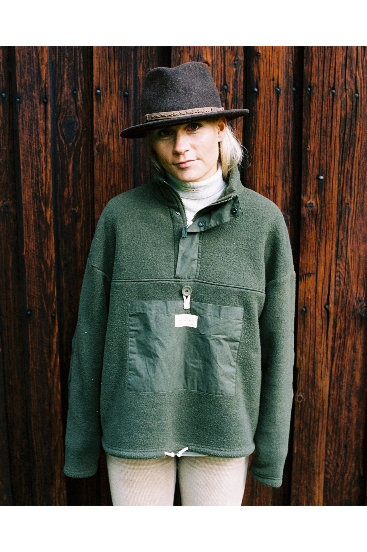 Women's V-Bond Waxed Fleece - Cowboy/Brown - DUNE + SALT