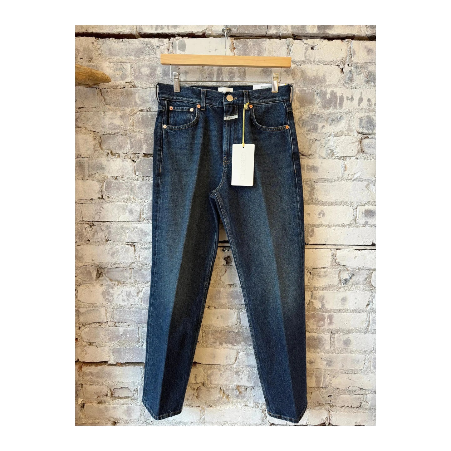 Dark blue women's Jonta Relaxed Jean by Closed Women's, showing the fit and style of the casual denim pants.