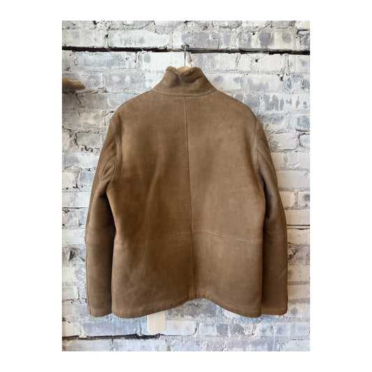 Men's chestnut lambskin jacket by Closed Men's, featuring a soft leather exterior and stylish design.