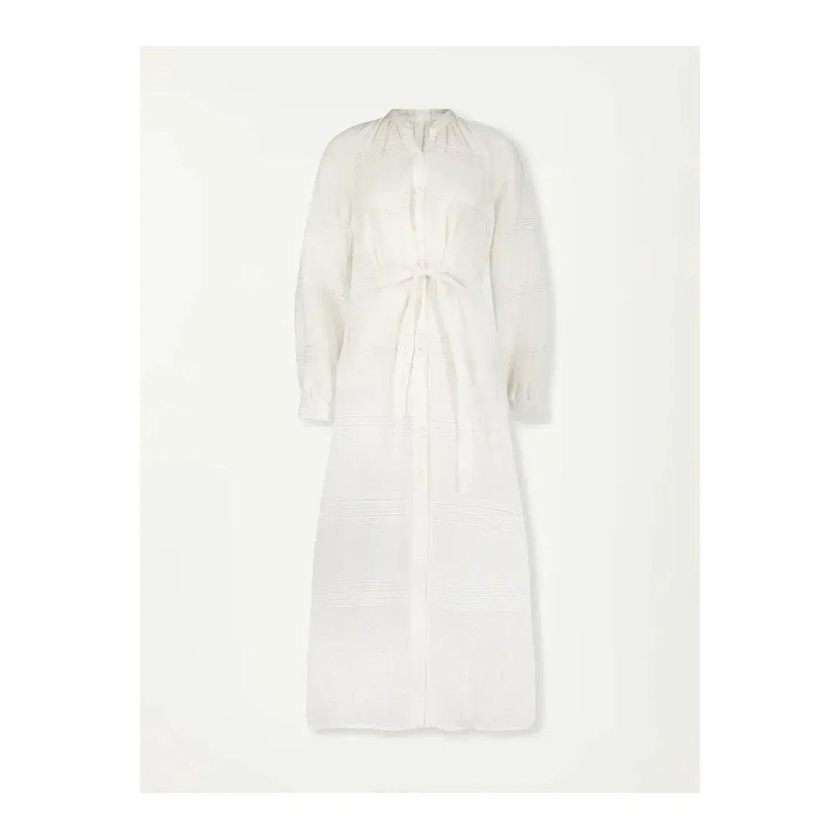 Women's Makeda Button Up Dress by LemLem in Abira White, featuring a flowy design and button details on lightweight fabric.