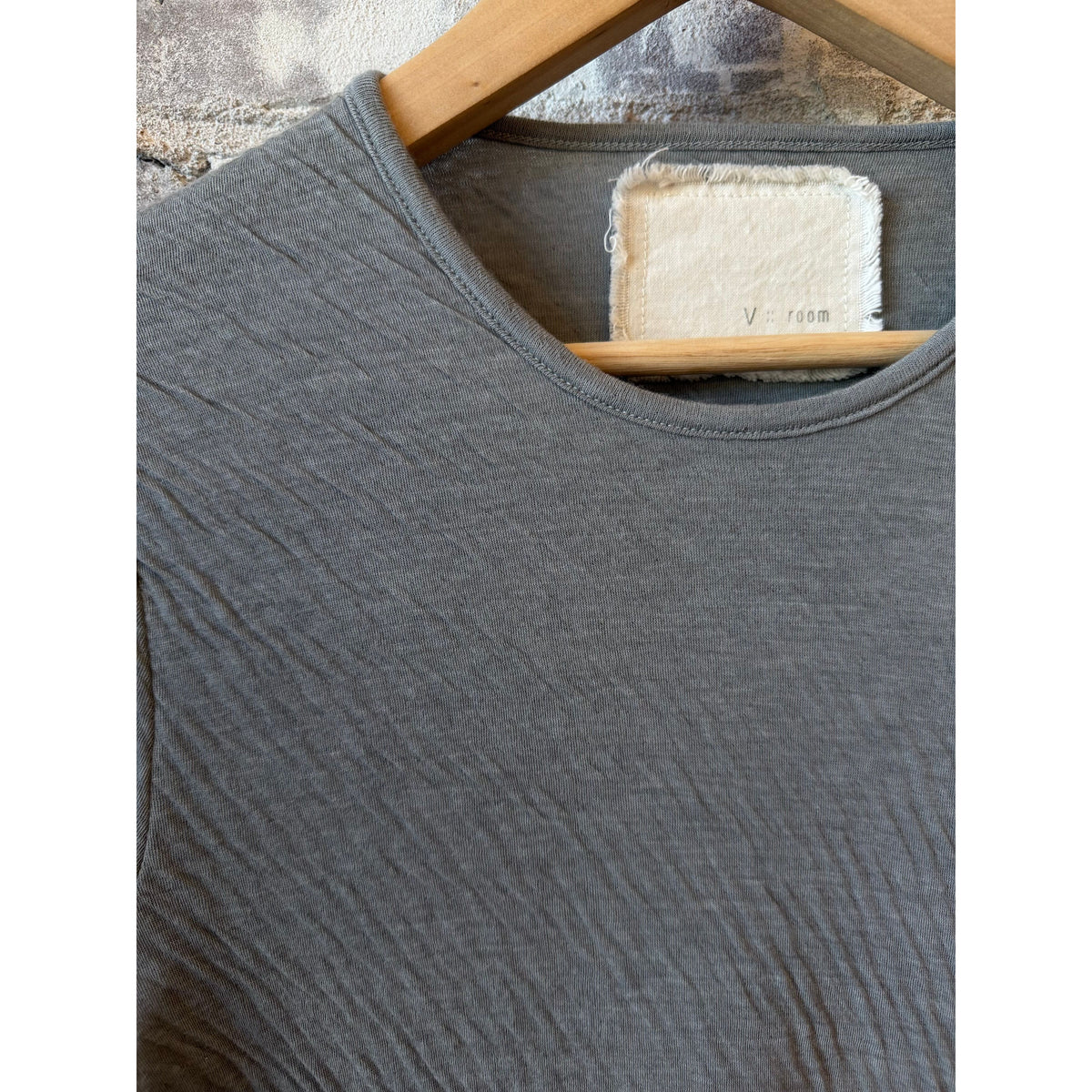 V::Room LS High-Soft Double-Face Crew - Charcoal Dim Gray