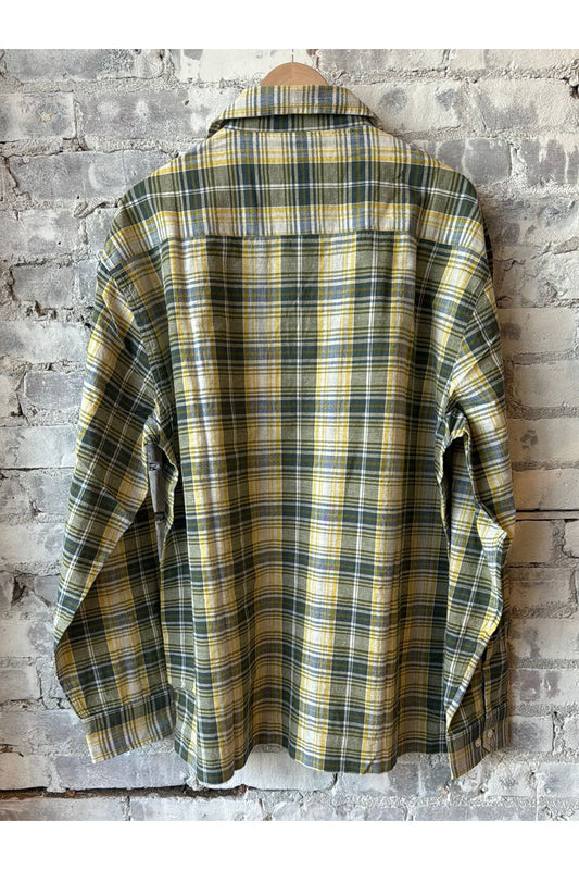 Cuban Long Sleeve Shirt - Olive/Blue/Yellow - DUNE + SALT