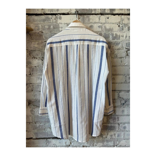 Women's Mariam Shirt Dress by LemLem in Tiki Azure, featuring lightweight fabric and a relaxed fit with a stylish collar.
