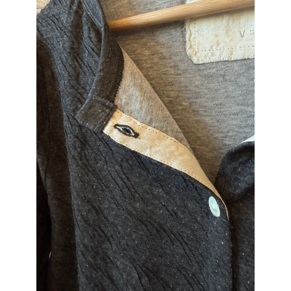 V::Room Melange Double-Face Cardigan - Heather Charcoal Dark Slate Gray