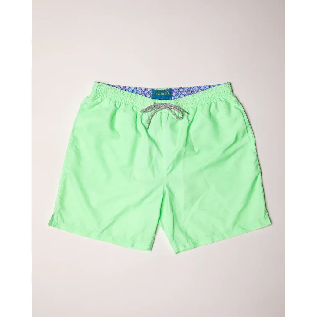 Men's Cyclist Liner Swim Trunks - Solid Linen Green - DUNE + SALT
