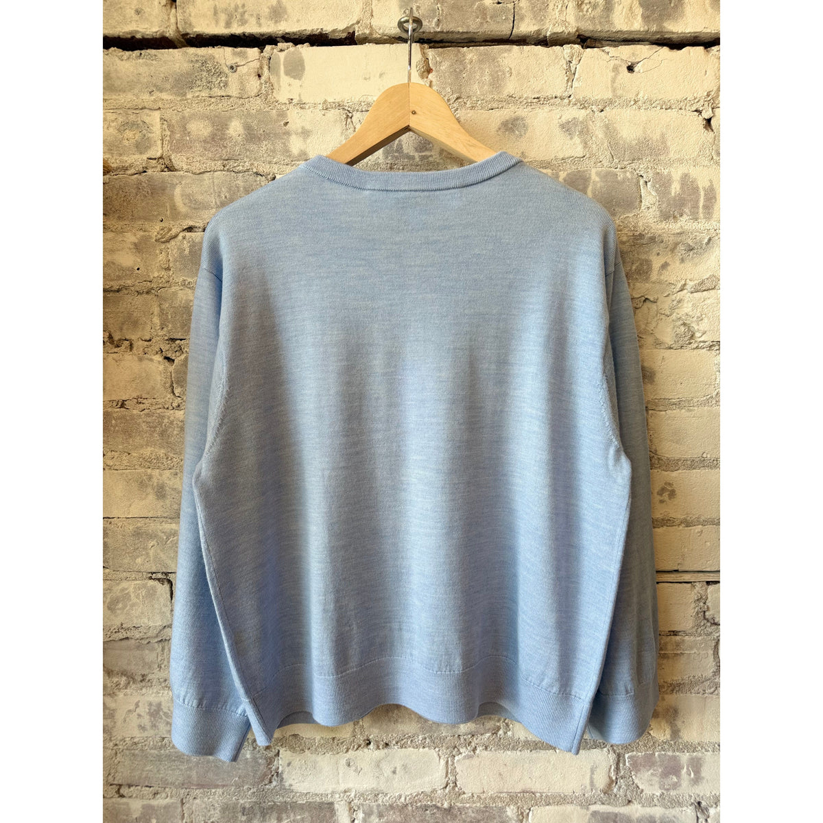 Secular Merino V Neck Sweater - Blue Dark Gray