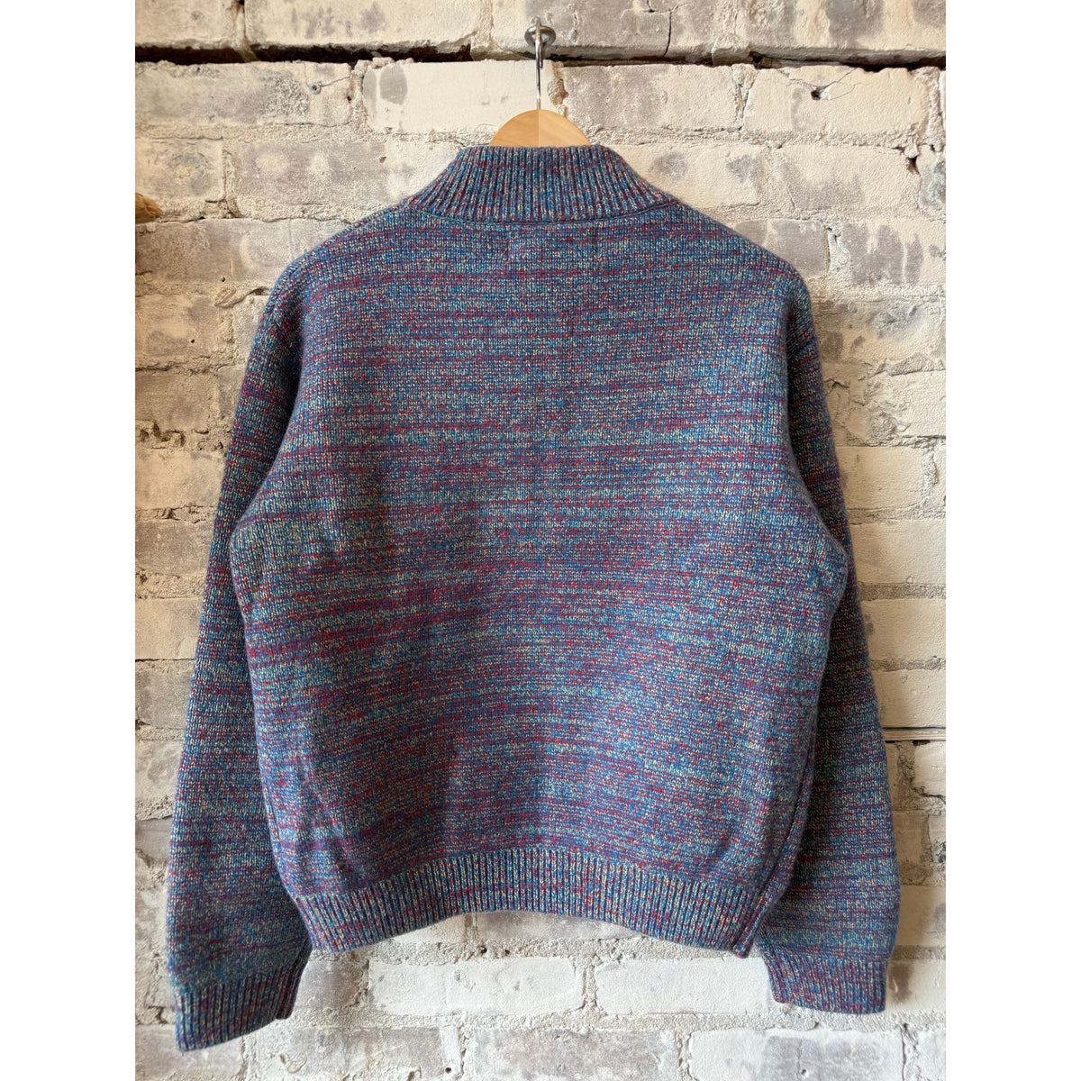 Men's Metanoia Sweater by Big Rock Candy Mountaineering in Tutti Frutti with colorful knit pattern and ribbed cuffs.