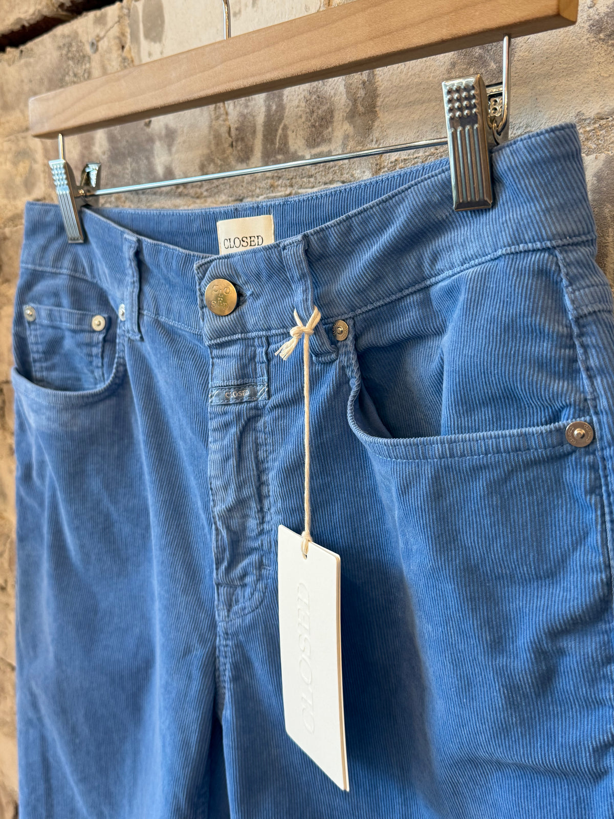 Closed Women's Milo Straight Corduroy Pant - Moonleaf Blue Steel Blue